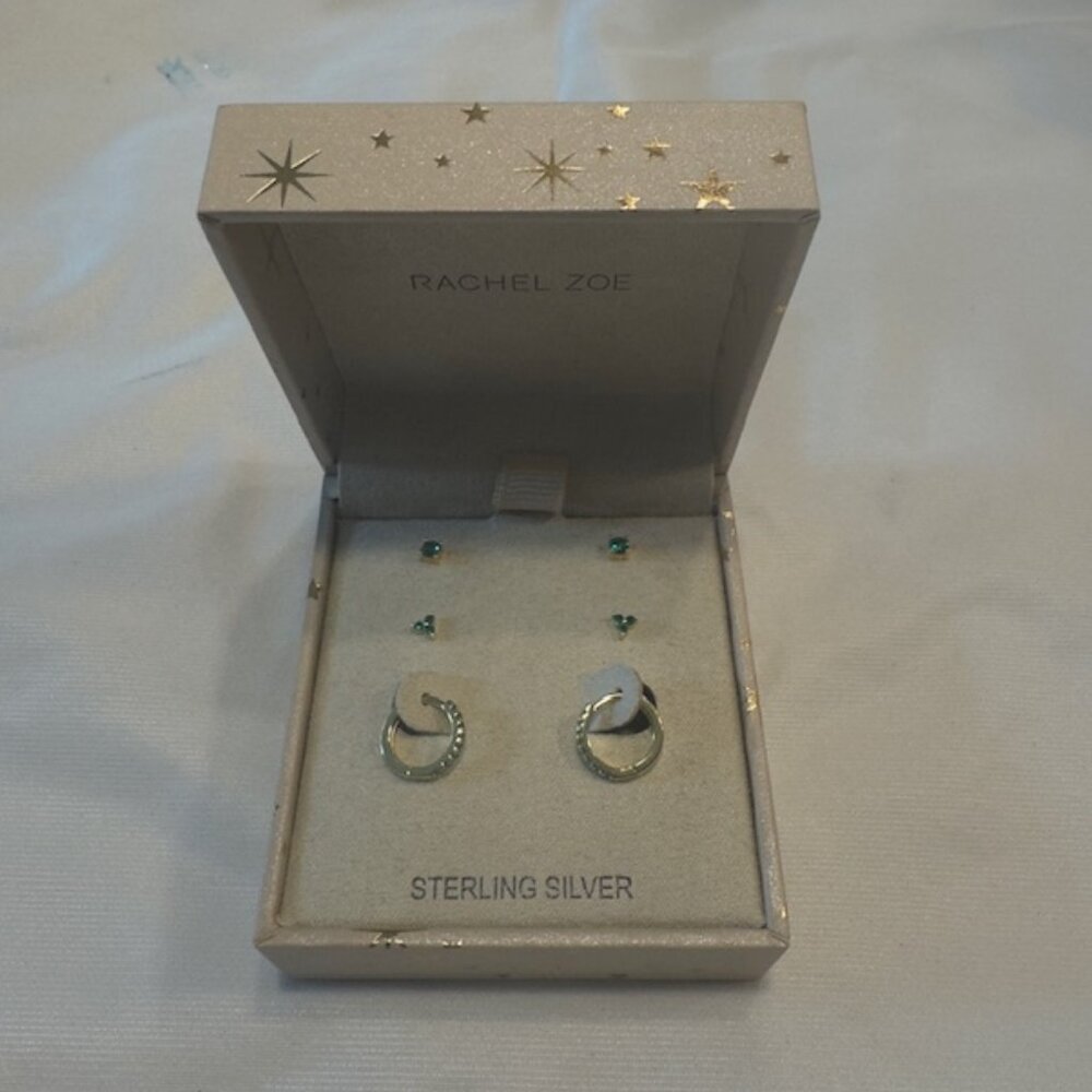 Rachel Zoe sterling silver earrings (3 pair)
